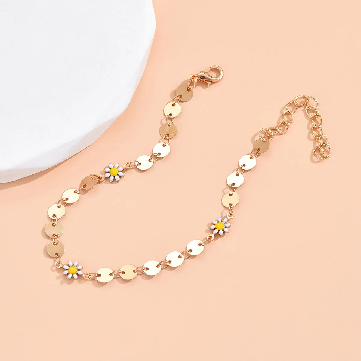 Personality Beach Ethnic Style Chrysanthemum Circle Anklet